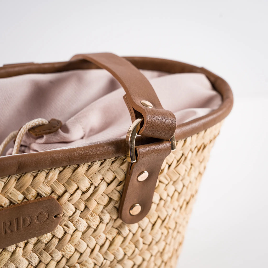 Sienna handmade plant fiber and leather bag – product view 4