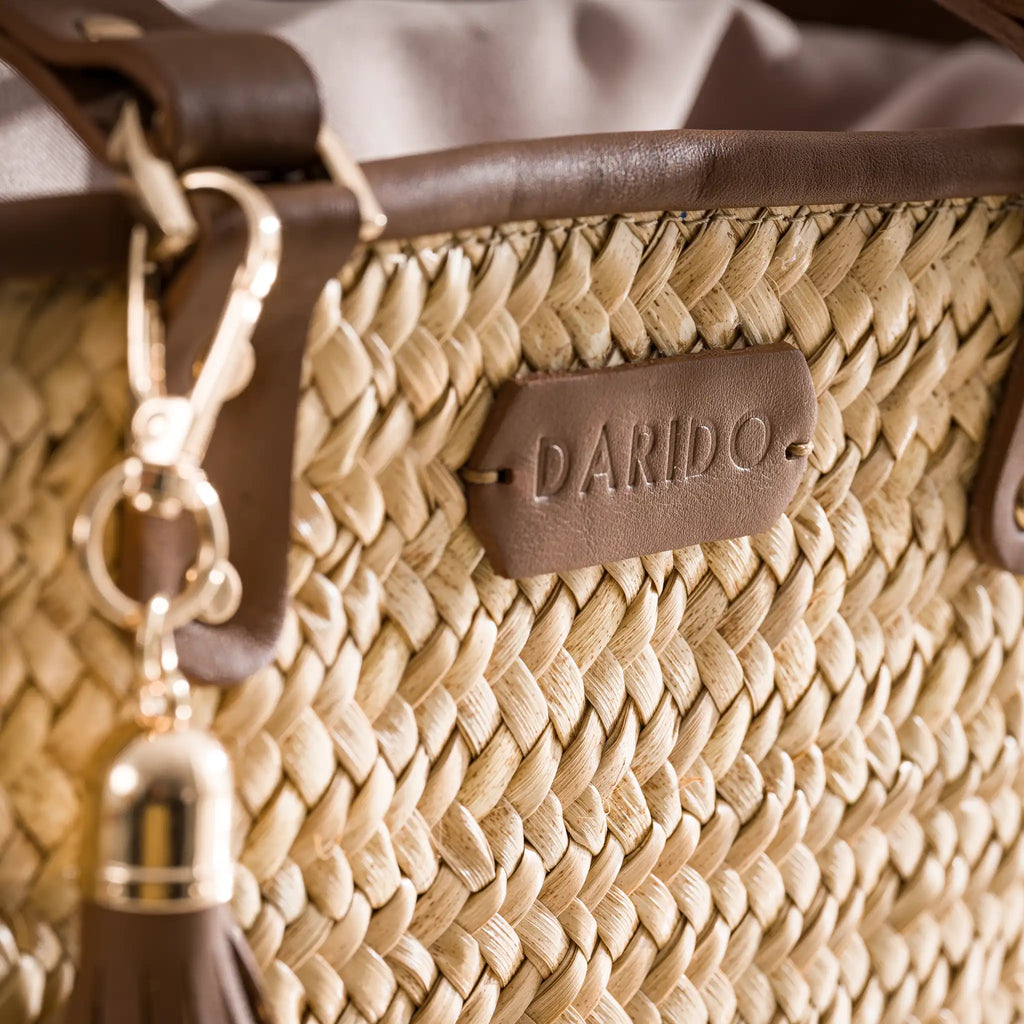 Sienna handmade plant fiber and leather bag – product view 7