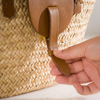 Aura handmade plant fiber and leather bag – product view 3
