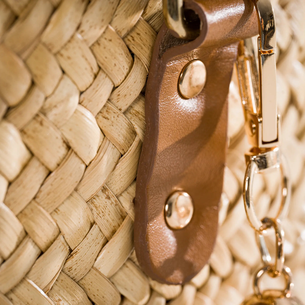 Sienna handmade plant fiber and leather bag – product view 8