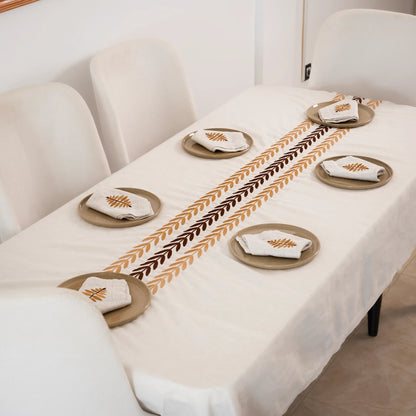 ARA Embroidered Linen Tablecloth — 98 × 63 in
