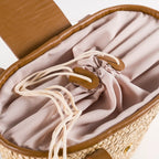 Aura handmade plant fiber and leather bag – product view 4