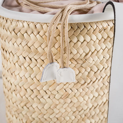 Perla handmade natural fiber and leather bag – product view 8