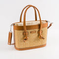 Mirella handmade natural fiber and vegan leather bag – product view 1