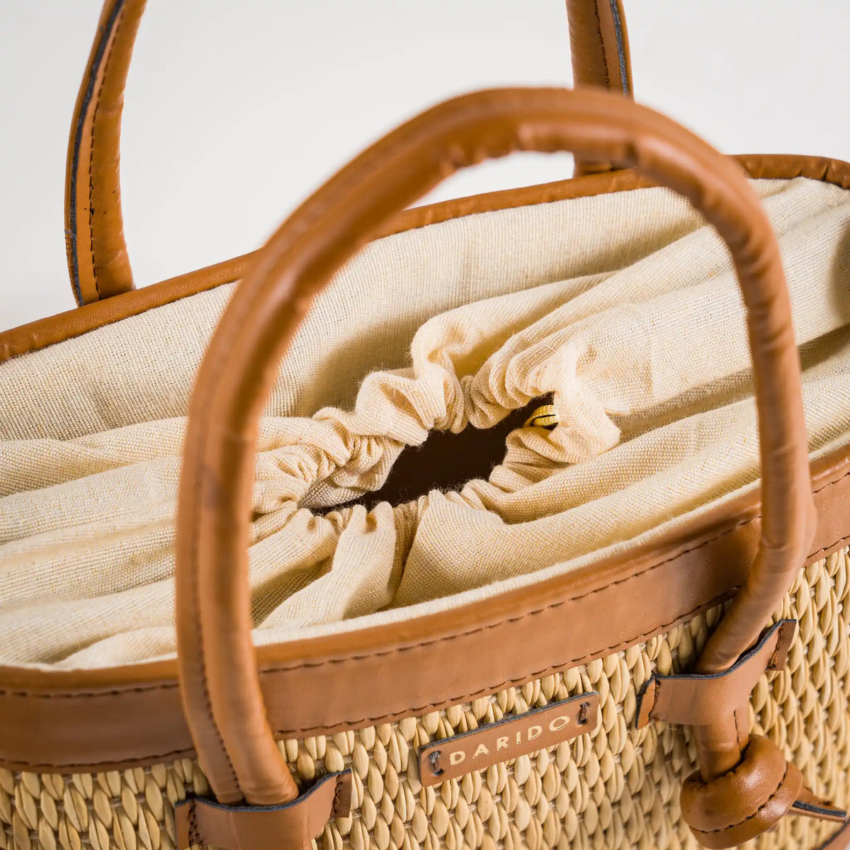Mirella handmade natural fiber and vegan leather bag – product view 4