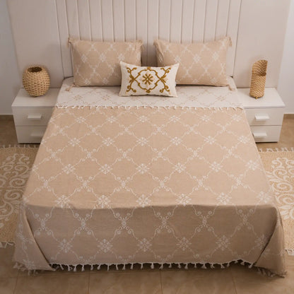 Rosalia Cotton Flat Sheet and Pillowcase Set