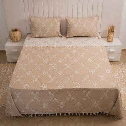 Rosalia Cotton Flat Sheet and Pillowcase Set