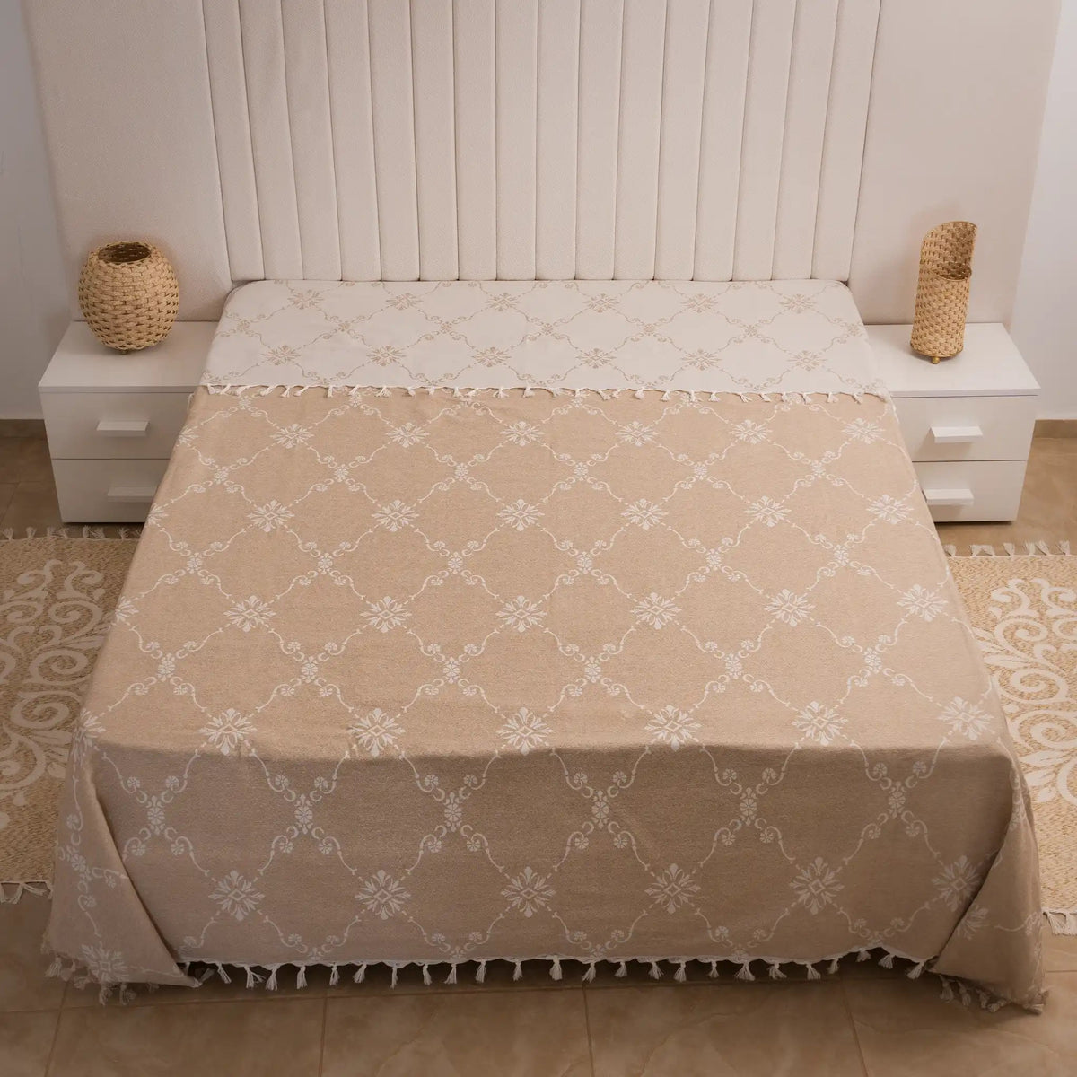 Rosalia Cotton Flat Sheet and Pillowcase Set