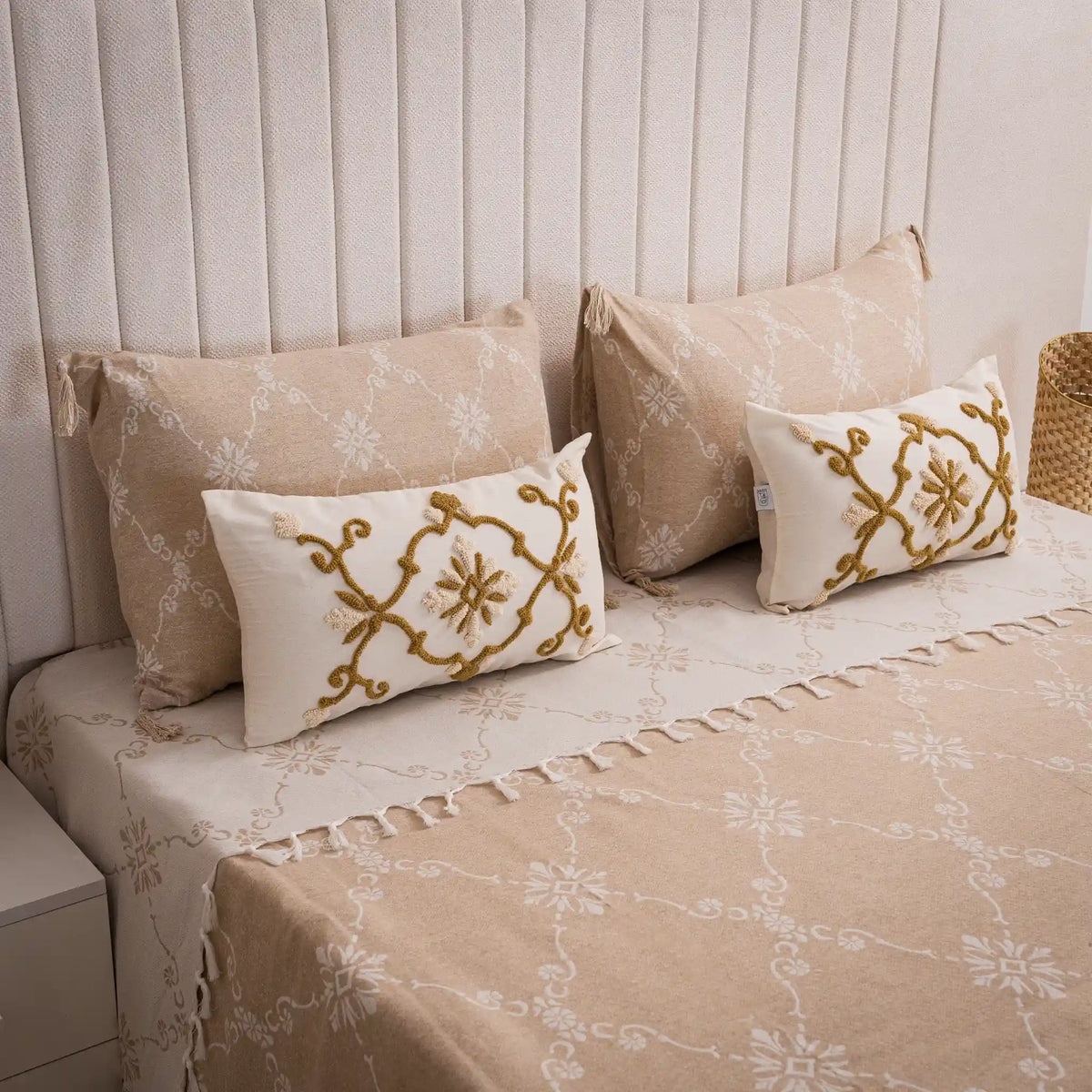 Rosalia Cotton Flat Sheet and Pillowcase Set
