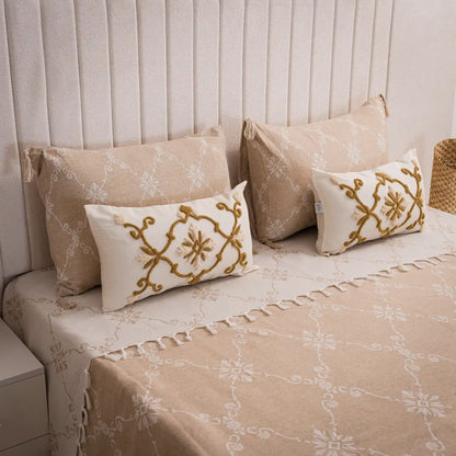 Rosalia Cotton Flat Sheet and Pillowcase Set
