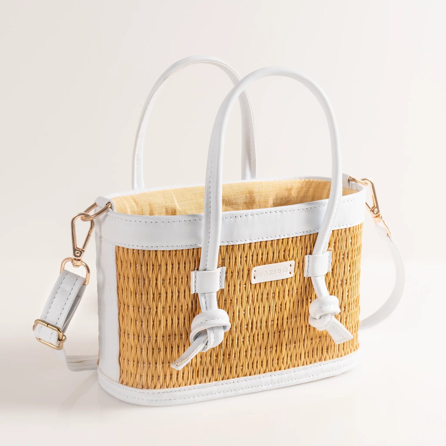 Mirella Handcrafted White Braided Bag