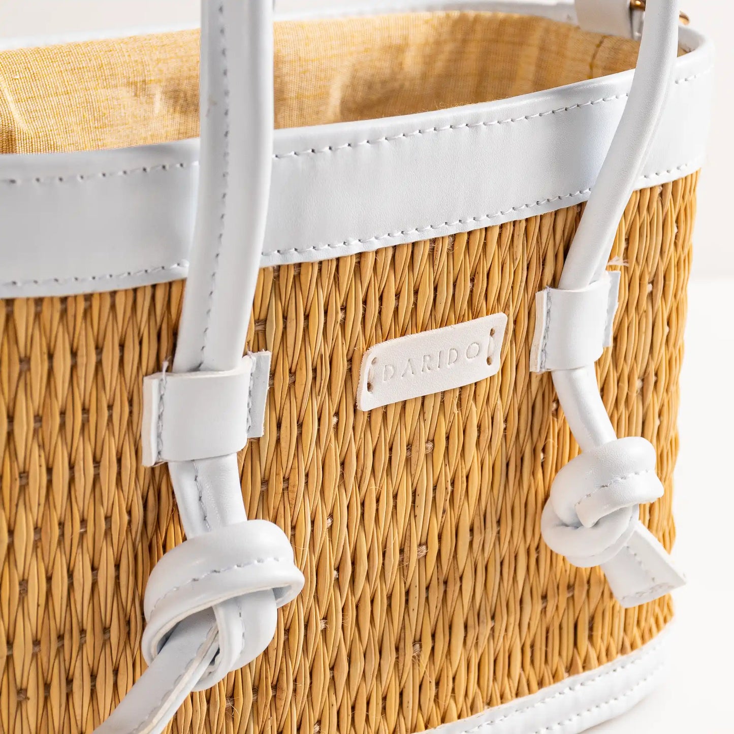 Mirella Handcrafted White Braided Bag