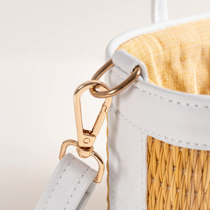 Mirella Handcrafted White Braided Bag