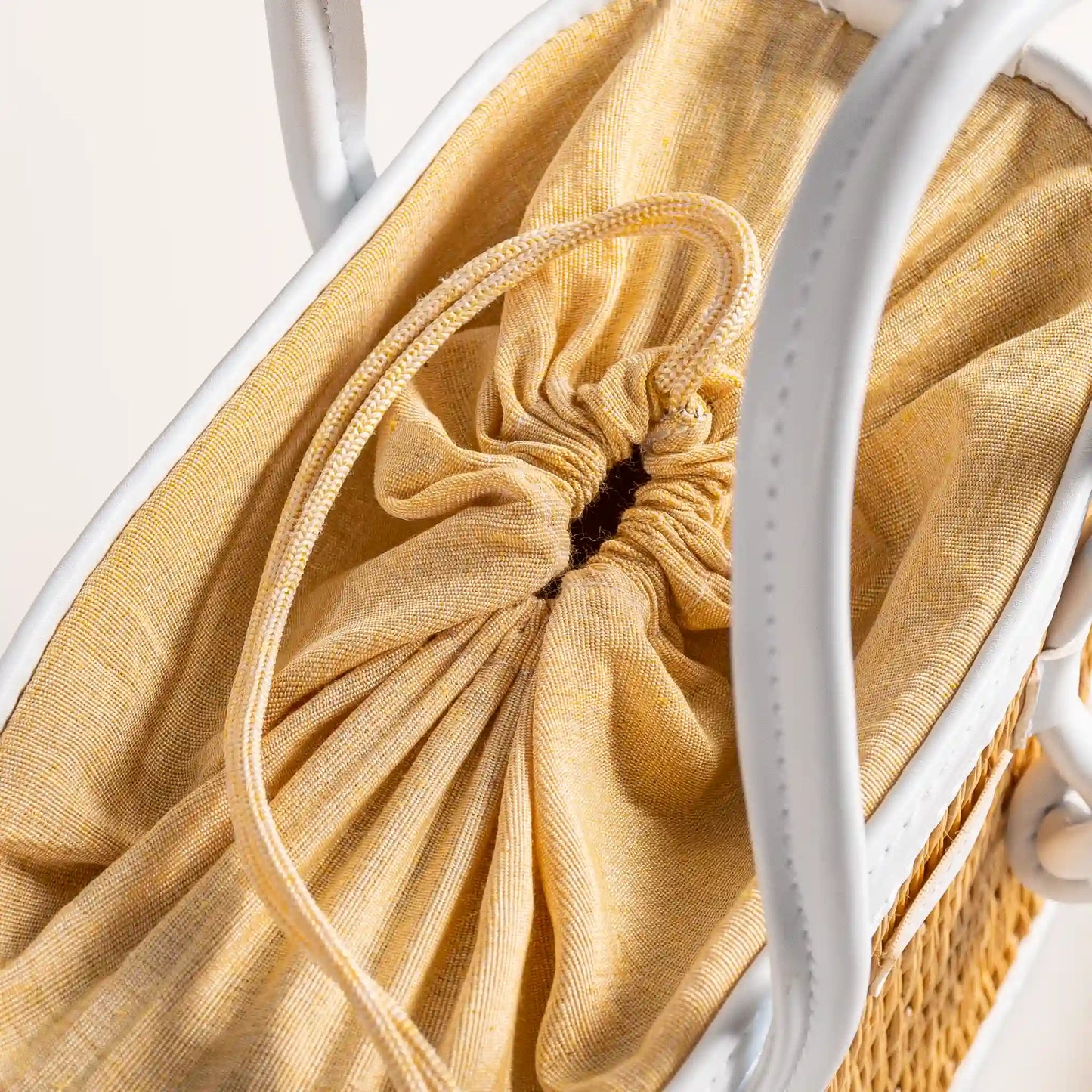 Mirella Handcrafted White Braided Bag