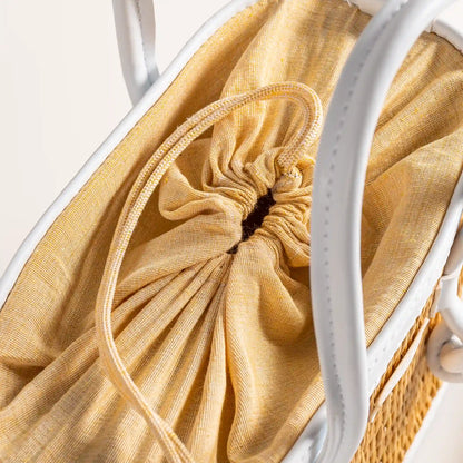 Mirella Handcrafted White Braided Bag