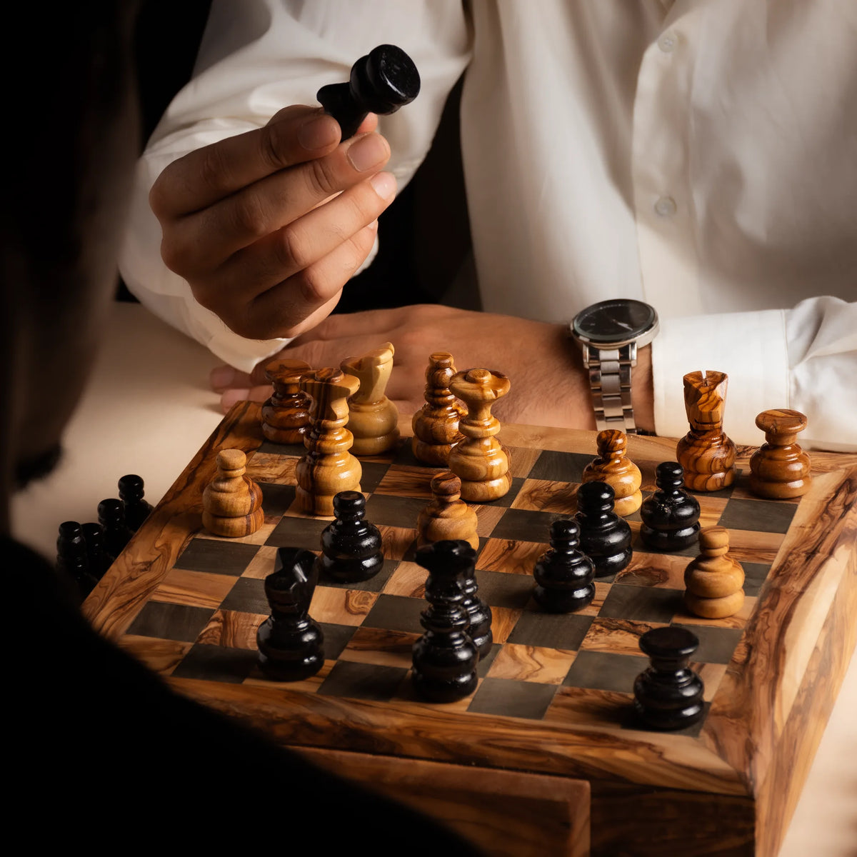 Olive Wood Chess Set – Handcrafted Chess Board