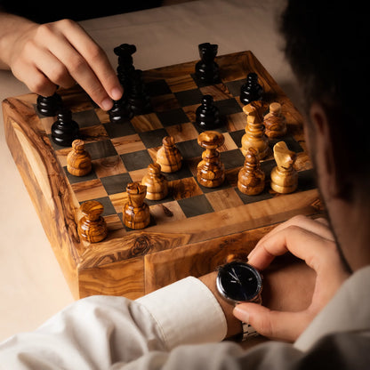 Olive Wood Chess Set – Handcrafted Chess Board