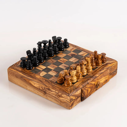 Olive Wood Chess Set – Handcrafted Chess Board