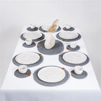 Braided Cotton Table Set – Handmade Placemats, Coasters & Oval Mats for Elegant Dining