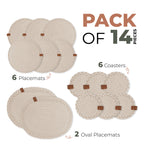 Braided Cotton Table Set – Handmade Placemats, Coasters & Oval Mats for Elegant Dining