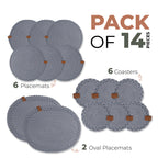 Braided Cotton Table Set – Handmade Placemats, Coasters & Oval Mats for Elegant Dining