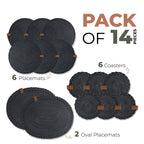 Braided Cotton Table Set – Handmade Placemats, Coasters & Oval Mats for Elegant Dining
