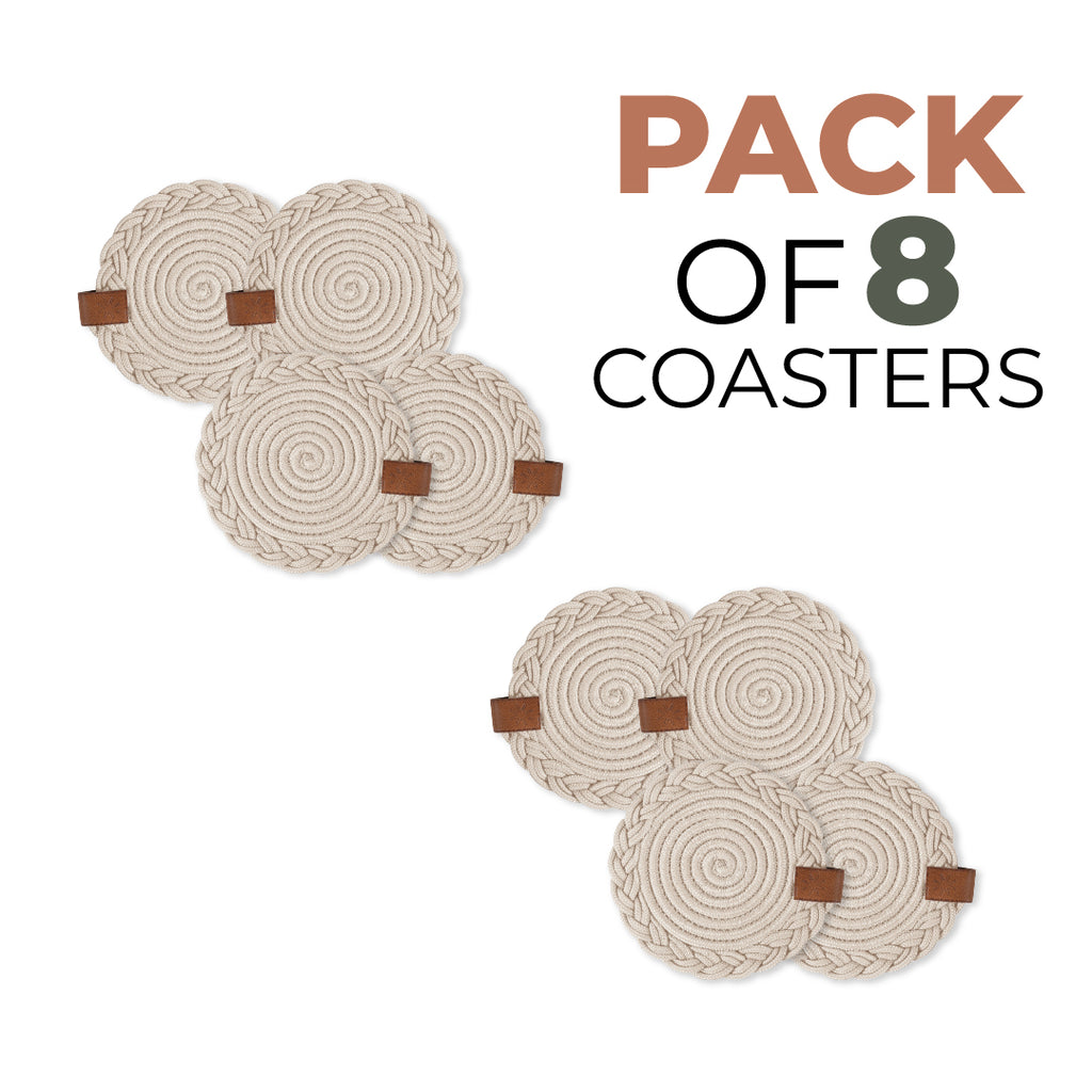 Braided Cotton Table Set – Handmade Placemats, Coasters & Oval Mats for Elegant Dining