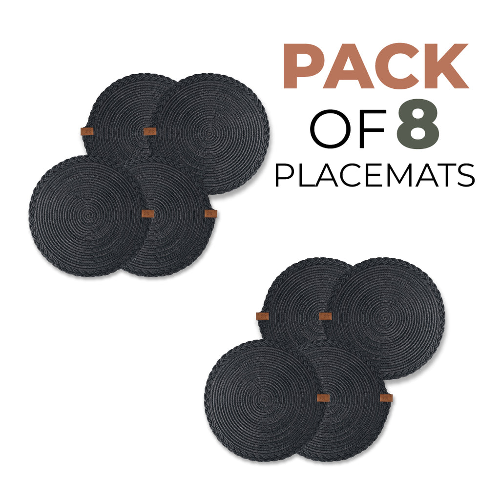 Braided Cotton Table Set – Handmade Placemats, Coasters & Oval Mats for Elegant Dining