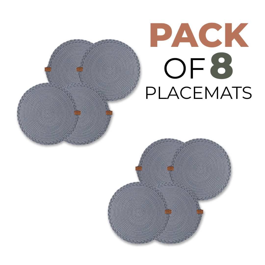 Braided Cotton Table Set – Handmade Placemats, Coasters & Oval Mats for Elegant Dining