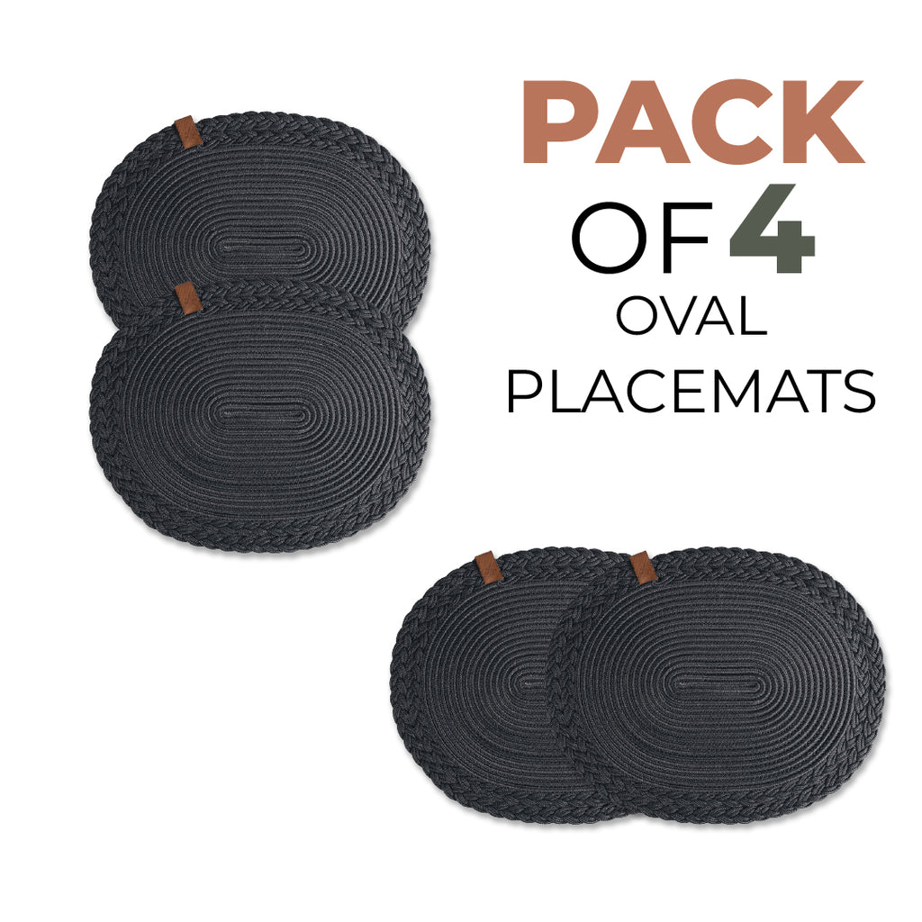 Braided Cotton Table Set – Handmade Placemats, Coasters & Oval Mats for Elegant Dining