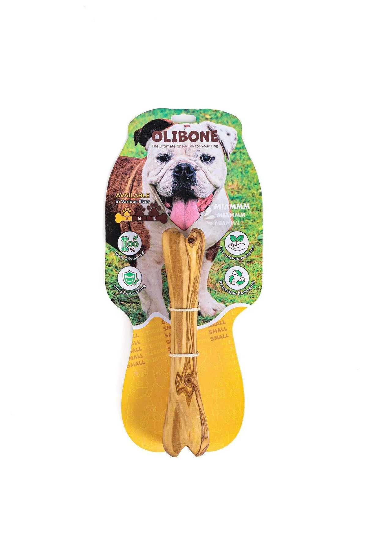 Olibone – Handmade Olive Wood Dog Chew Toy (Natural, Durable & Safe – 3 Sizes)