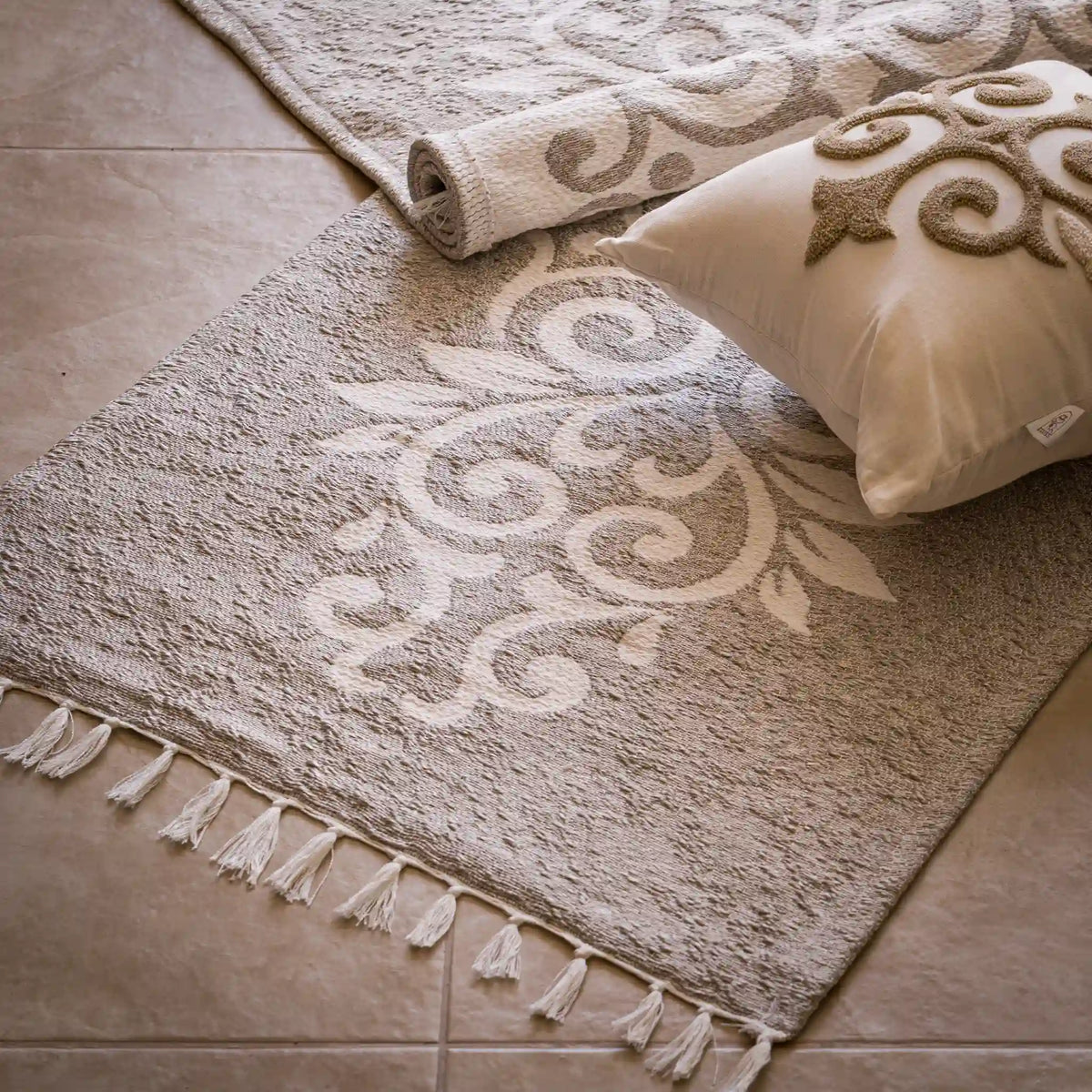 Reversible Cotton Bedside Rugs — Baroque, Cazen and Ornella