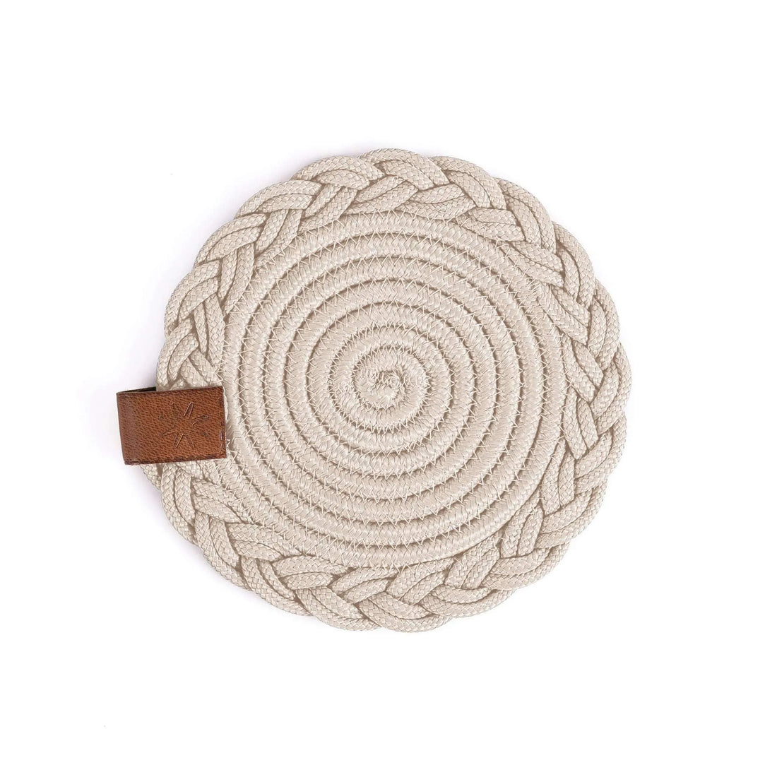 DARIDO Beige Coasters- 15cm- Round, Durable & Elegant Table Decor