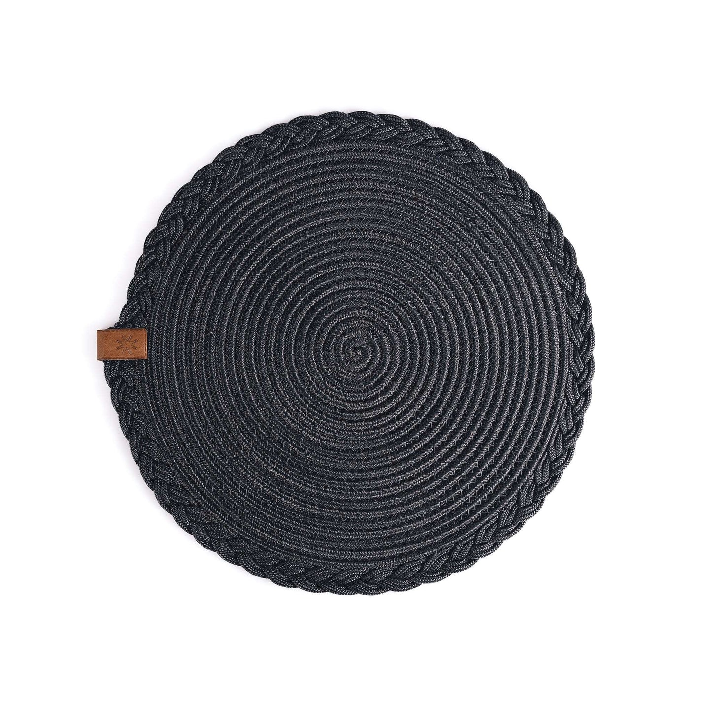 DARIDO Black Placemats- 32cm- Round, Durable & Elegant Table Decor