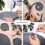 Braided Cotton Table Set – Handmade Placemats, Coasters & Oval Mats for Elegant Dining