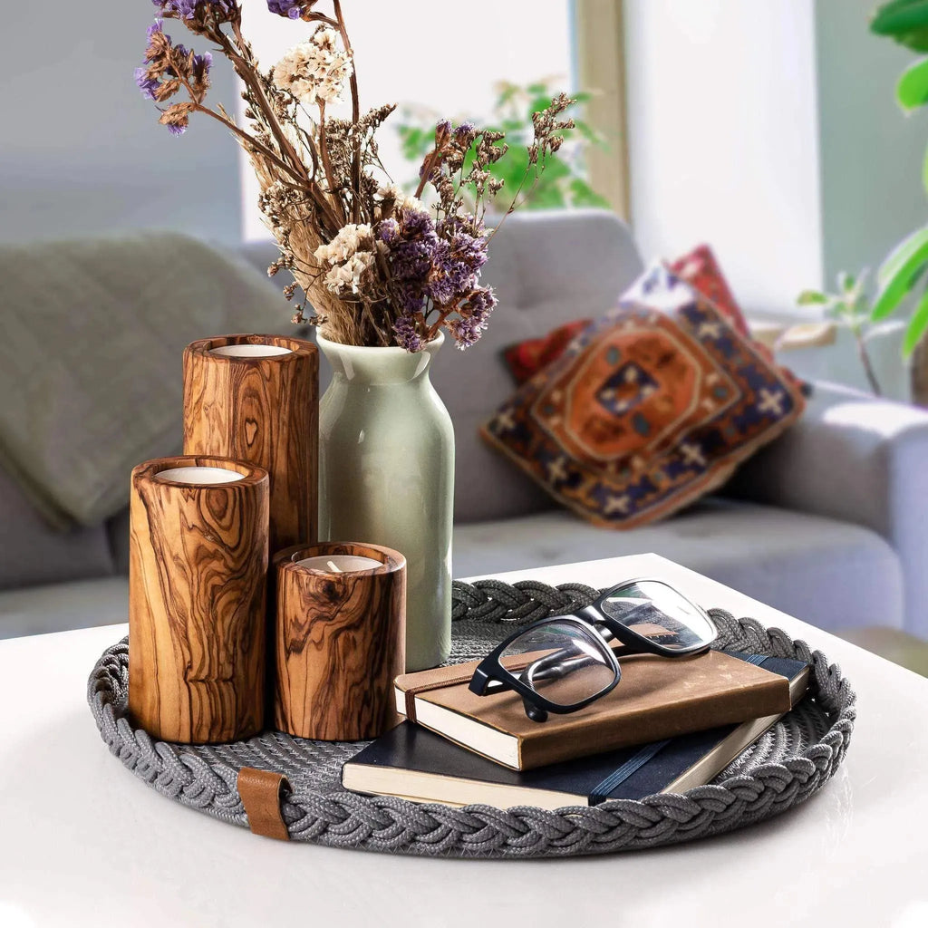 Braided Cotton Table Set – Handmade Placemats, Coasters & Oval Mats for Elegant Dining