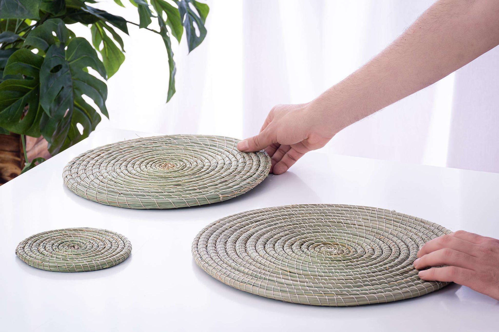 DARIDO Halfa Round Placemat, 30 cm | Eco-Friendly, Handmade and Elegant