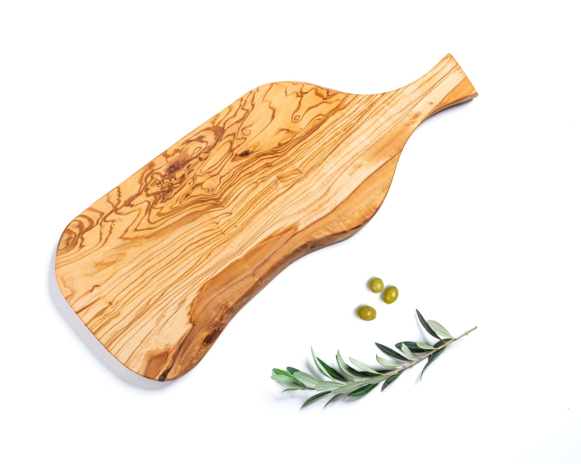 DARIDO Handmade Olive Wood Board with Handle | 42x20 cm | Eco-Friendly, durable and Multi-Functional Kitchenware