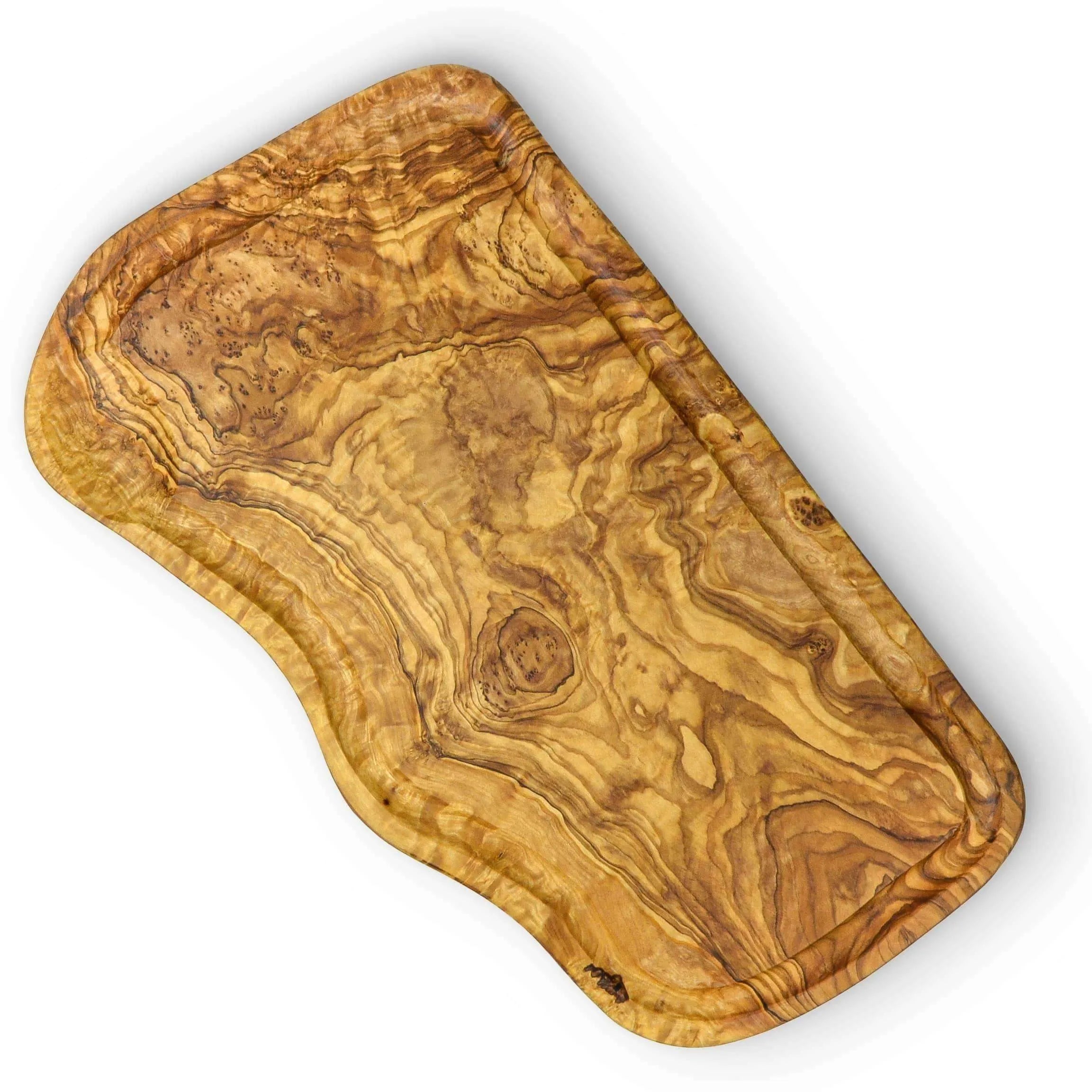 Handmade Olive Wood Cutting Board with Juice Groove – 40x20 cm | Durable, Rustic & Eco-Friendly