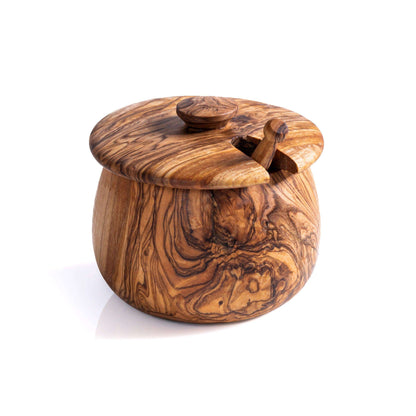 DARIDO Handmade Olive Wood Spices Jar with Lid & Scoop - Darido Marketplace UG (haftungsbeschränkt)