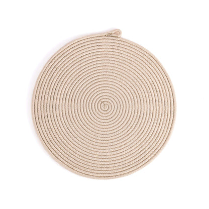 DARIDO Multi-Use Beige Placemat 32cm - Cotton & Polyester - Decorative, Protective, Stylish & Durable