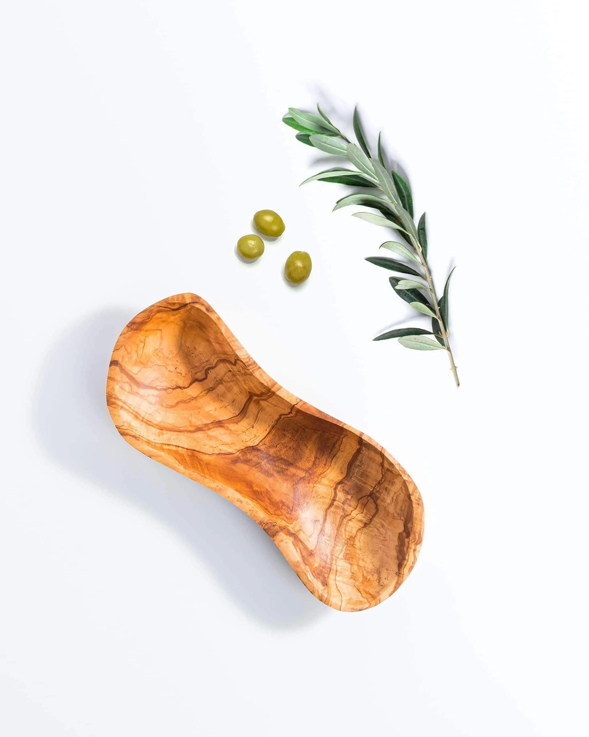 Handmade Olive Wood Tray – Z-Shaped Appetizer & Snack Plate