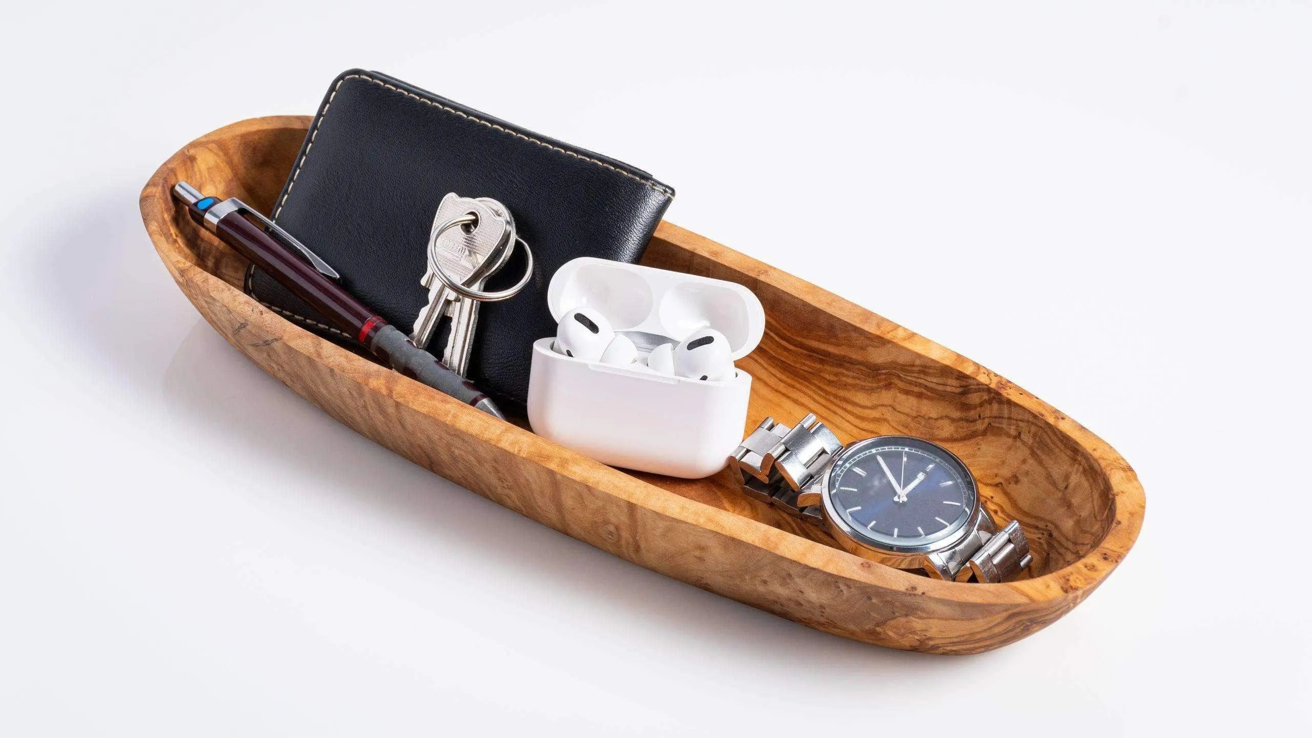 Handmade Olive Wood Tray – Multifunctional Bread, Fruit & Catch-All Organizer
