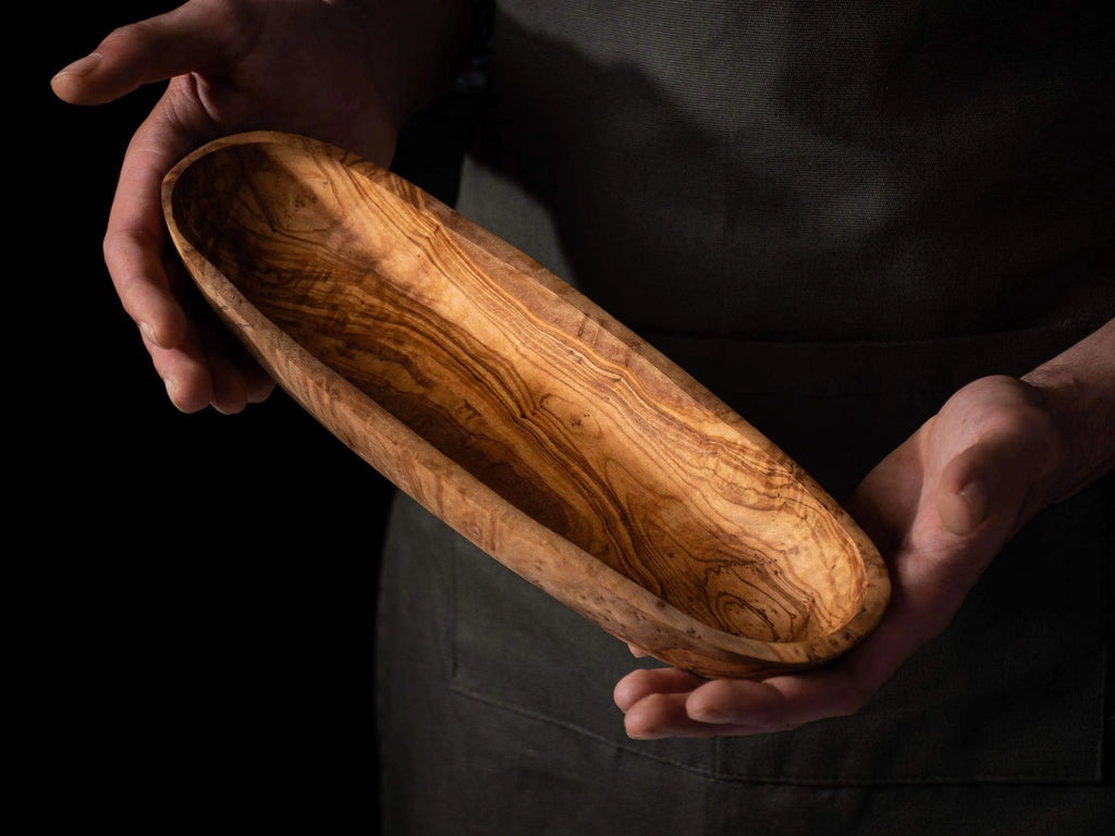 Handmade Olive Wood Tray – Multifunctional Bread, Fruit & Catch-All Organizer
