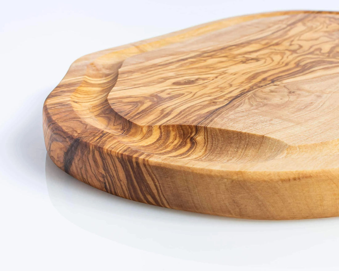 DARIDO Olive Wood Multi-Use Board with Juice Groove 35x18 cm | Eco-Friendly, durable and Multi-Functional Kitchenware