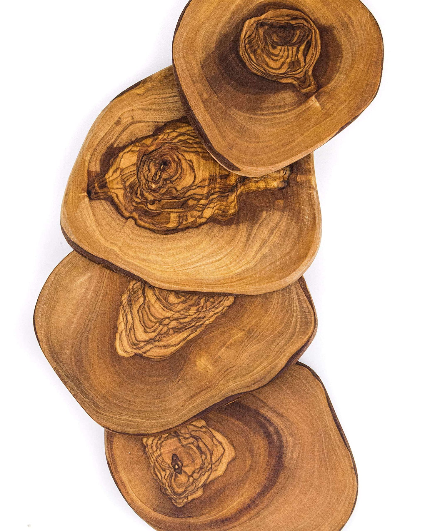 DARIDO Olive Wood Rustic Coasters Set - Eco-friendly, Rustic and Elegant 