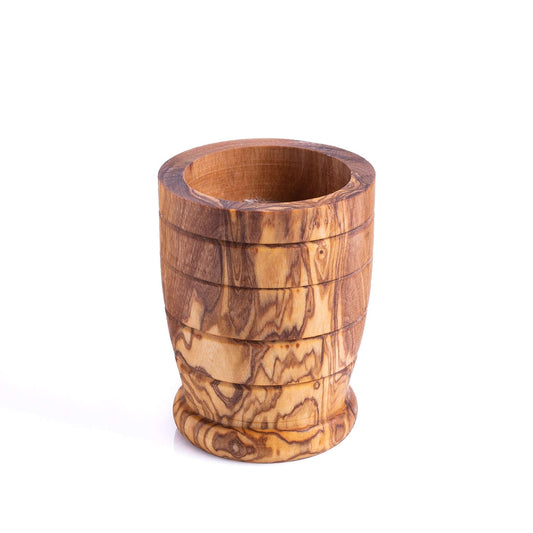 DARIDO Olive Wood Tealight Holder - Round Shape - 10x10x2 cm