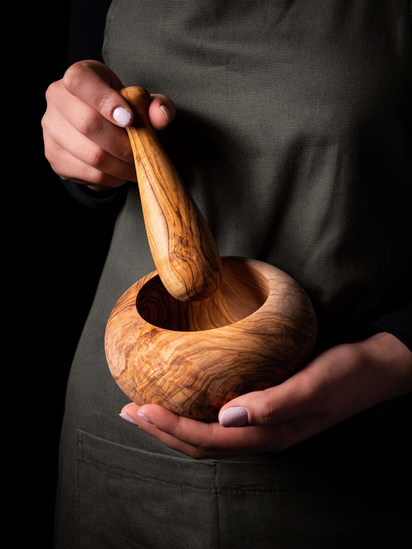 DARIDO Premium Olive Wood- Classic Round Mortar & Pestle: Handmade, Durable, All-purpose Grinding - Darido Marketplace UG (haftungsbeschränkt)