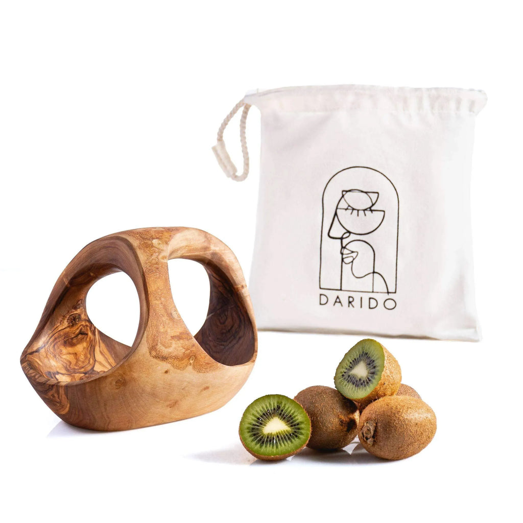 Handmade Olive Wood Basket with Double Handle – Rustic & Eco-Friendly Storage