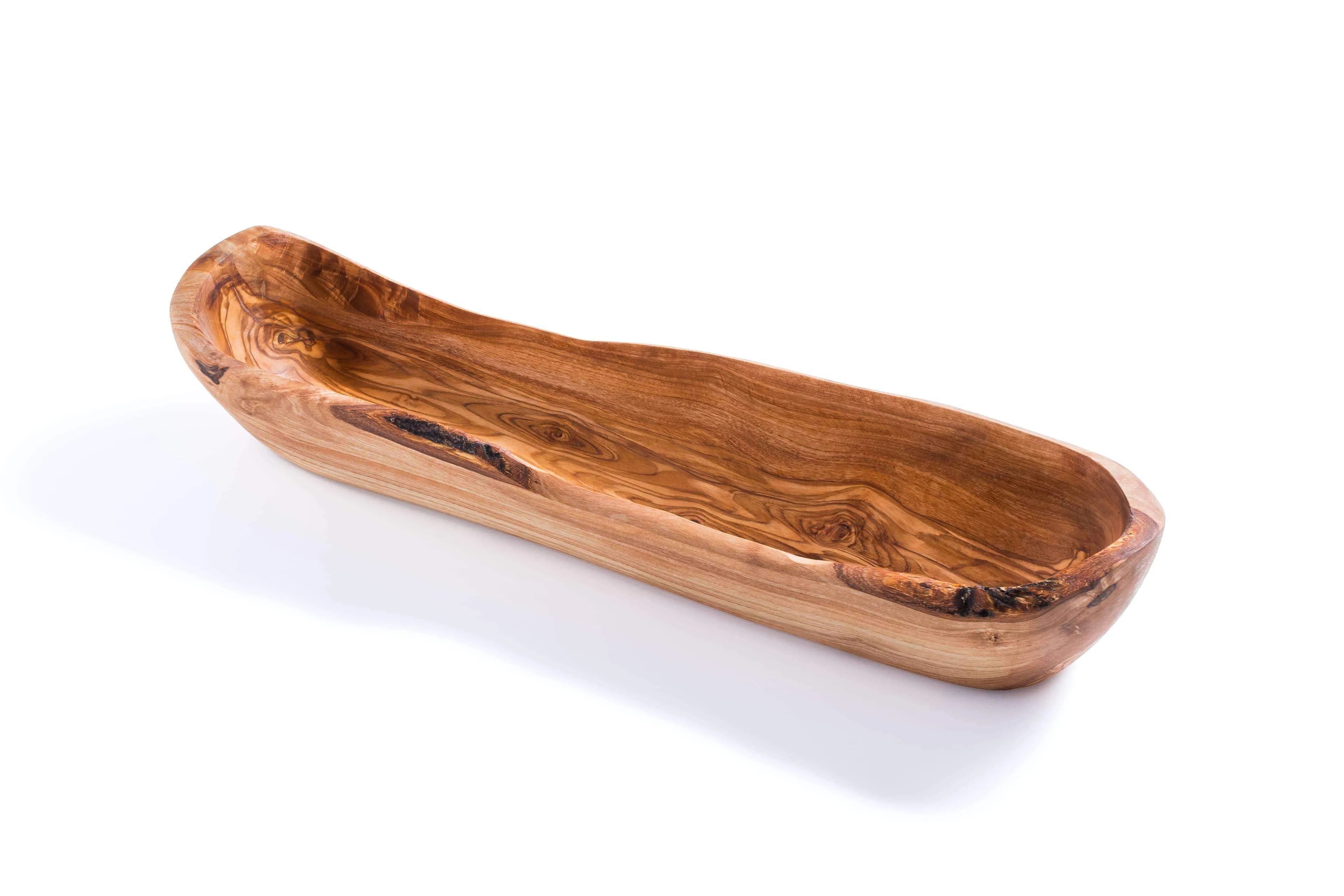 Rustic Olive Wood Serving Tray | Handmade Bread & Fruit Platter